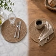 thumbnail image 5 of Dmlowu Linen Placemats Set of 2, Non Slip Heat Resistant Round Table Mats, Vintage Rustic Coffee Mat, Fall Decorations for Home Kitchen Dining Table, 5 of 7