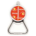 thumbnail image 1 of Naranja línea amarilla Mexico totems antigua civilización dibujo Acero inoxidable Metal cerveza tapa sacacorchos, 1 of 3
