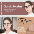 thumbnail image 2 of MARE AZZURO Oversize Square Reading Glasses for Women Oversized Trendy Large Readers 1.0 1.5 2.0 2.5 3.0 3.5 (Black,3.00), 2 of 6