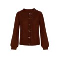 thumbnail image 4 of Diconna Women's Long Sleeve Button Cardigan Sweater Lapel Cable Knit Short Sweater Jacket, 4 of 6