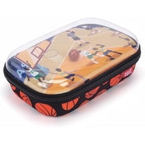 ZIPIT Clear Top Pencil Box for Boys | Basketball Pencil Case for School | Large Capacity Pencil Pouch
