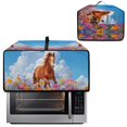thumbnail image 2 of ZIATUBLES Horse Print Toaster Oven Cover Appliance Dust-proof Cover For Kitchen Large Appliance Stain Resistant Countertop Toaster Oven Protection Case, 22.5" x 18.5" x 13", 2 of 8