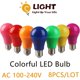 thumbnail image 2 of Lámpara estroboscópica A60, 8 unidades/lote, 7 colores, 8W, CA 100-240V, E27, B22, adecuada para fiesta, KTV, supermercado, 2 of 4