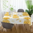 Golden Pineapple Tablecloth 54x54In, Rectangle Table Cover Kitchen ...