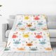 thumbnail image 1 of Balery Colorful Crabs Manta de Felpa Suave y Acogedora – Cobija de Franela Aterciopelada para Cama, Lavable y Cálida para Sofá, Mascotas, Transpirable-60"x50", 1 of 7