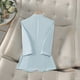 thumbnail image 4 of Blazer de mujer, moda informal, color liso, bolsillo, cuello vuelto, manga 3/4, blusa de dacrón, 4 of 5