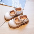 thumbnail image 3 of Gpaecead Girls Princess Mary Janes Shoes Round Toe Soft Thick Sole Non Slip Casual Flats For School And Party, Beige, 3 of 7