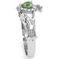 thumbnail image 3 of Claddagh Lab-Created Emerald Diamond Ring In Solid 14k White Gold, 3 of 6