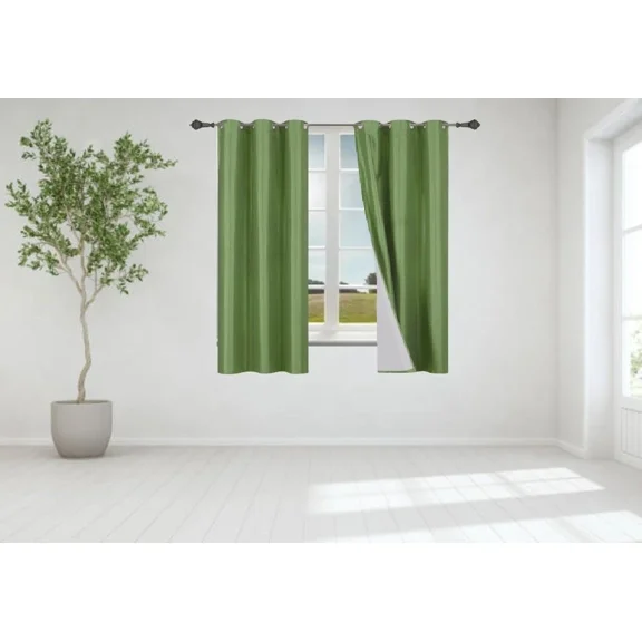 Gorgeous Home Linen 1 Set Lime Green Blackout Panel Window Grommet Curtain Foam Lined 35" Wide X 63" Long each pc