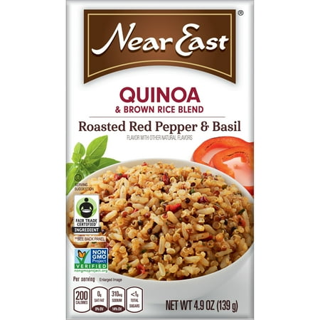 Near East Quinoa & Brown Rice, Roasted Red Pepper & Basil, 4.9 oz Box