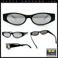 thumbnail image 2 of Womens Oval Color Mirror Rectangle Retro 90s Thick Temple Sunglasses Black - Silver Mirror, 2 of 7