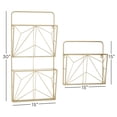 thumbnail image 3 of DecMode 15", 30"H 3-Tier Gold Geometric Wall Shelf (2 Count), 3 of 8
