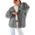 thumbnail image 1 of SUNSIOM Women's Chunky Knit Sweater Long Lantern Sleeve Open Front Solid Color Cardigan Fall Coat, 1 of 6