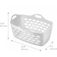 thumbnail image 2 of Mainstays 1.6 Bushel Flexible Rectangular Laundry Basket, 2 Pack, White, 2 of 4