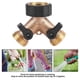 thumbnail image 3 of Adaptateur de robinet d'eau en laiton 2 voies en forme de Y, connecteur de tuyau 3/4 pour irrigation de jardin (norme américaine), 3 of 4