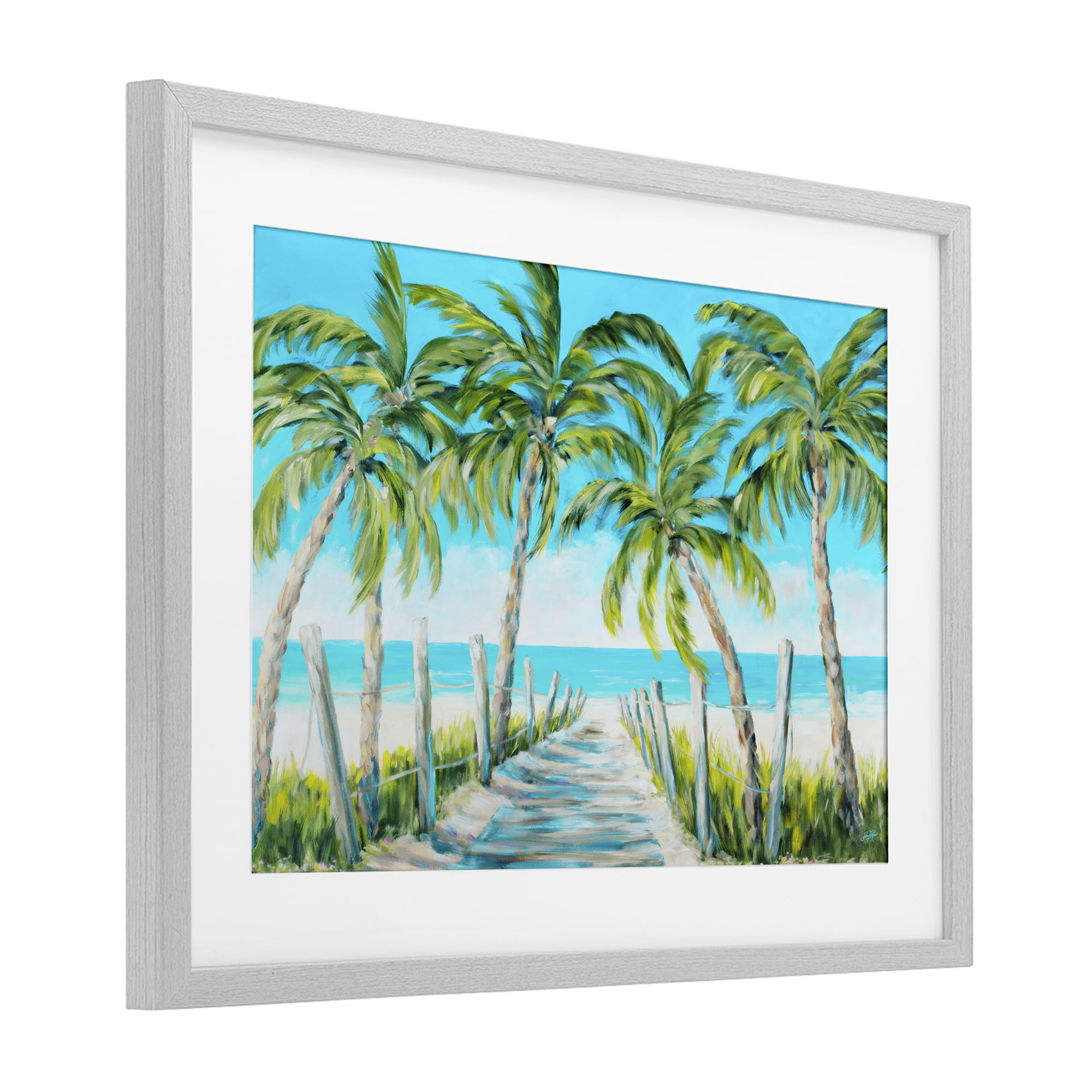 Stupell Industries The Path To Paradise Gray Framed Print Under Glass, design by Julie DeRice