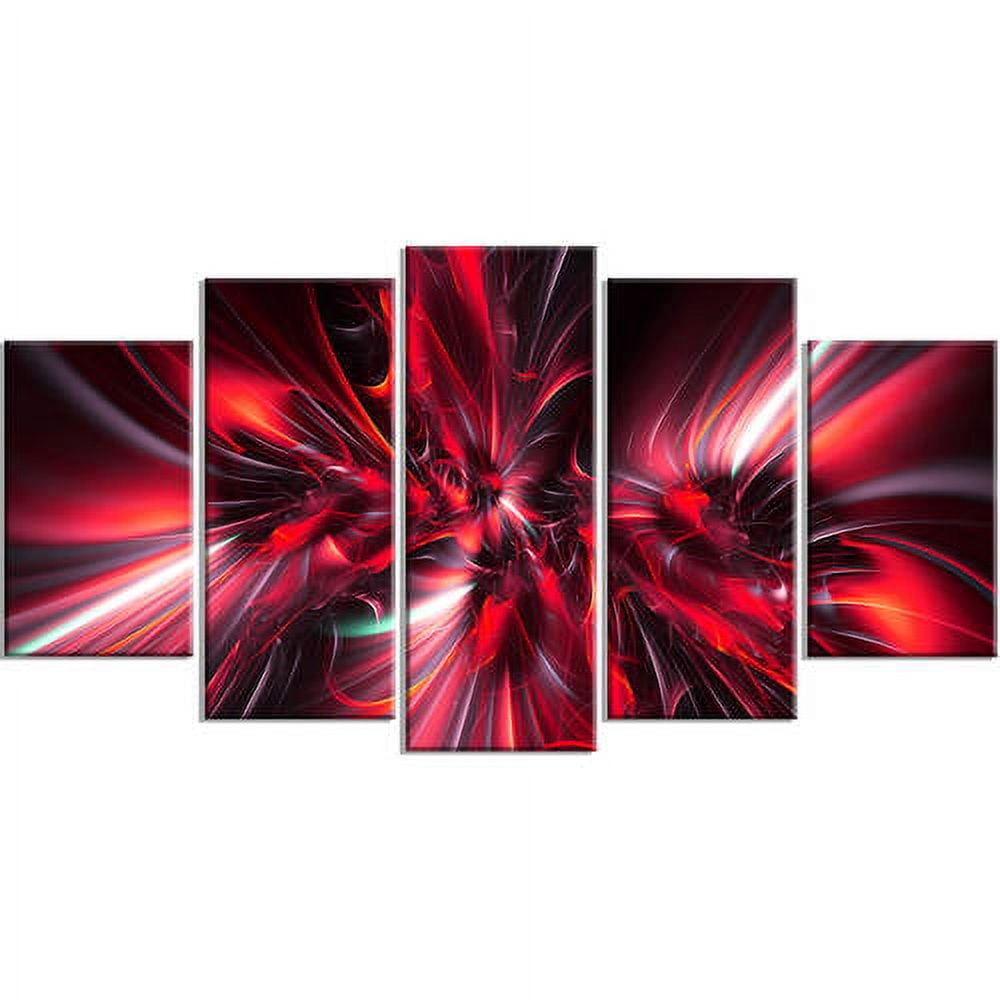 Design Art Red Implosion, 5 Pieces, 60" x 32"
