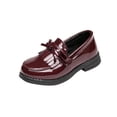 thumbnail image 2 of Miluxas Toddler Girl Mary Jane Dress Shoes Slip On Ballet Flat for Girl Party Bowknot Shoes Wine 6(21), 2 of 9