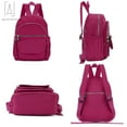thumbnail image 4 of Gustave Small Backpack Purse for Women Stylish Travel School Bags Daypack Nylon Waterproof Shoulder Handbag - Rose Red, 4 of 8
