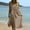 Khaki, variant on YTCAMLO 100%Cotton Summer Dresses for Women Fashion Boho Hollow Out Trim Short Sleeve Maxi Dress Comfy Breathable A Line Long Dresses