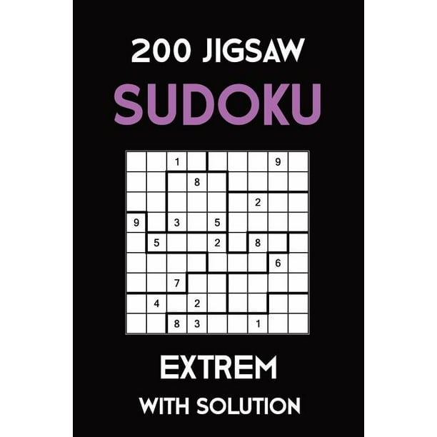 200 Jigsaw Sudoku Extrem With Solution Puzzle Book,9x9, 2 puzzles per