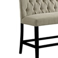 thumbnail image 2 of Benzara Fabric Upholstered Wooden Counter Height Bench, Beige and Black-Color:Beige and Black, 2 of 5