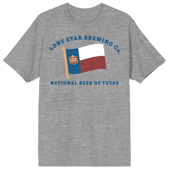Lone Star Brewing Co. Texas Flag Men's Heather Gray Short Sleeve Tee