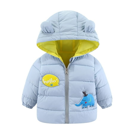 

Dadaria Toddler Winter Coat 2-8 Years Winter Baby Girls Boys Cartoon Ear Hooded Thick Cotton Jacket Coat Gray 6-7 Years Toddler