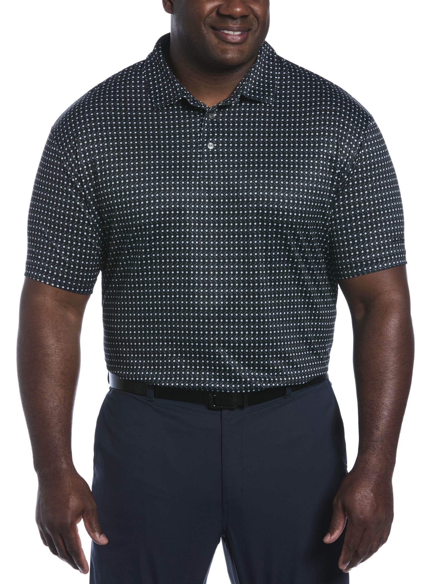 Мужское поло Ben Hogan Performance & Big Striped Short Sleeve Polo, Sizes S-4XLT, цвет: Чёрный, вариант 1 — фото 4