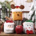 thumbnail image 3 of Bolsas de regalo de Navidad, con cordón Bolsas de regalo de Navidad de tela reutilizables, para regalos y decoraciones Muñeco de nieve súper lindo Papá Noel Ciervo, 3 of 5