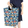 thumbnail image 4 of Yayeee Freestanding Laundry Hamper with Handle Collapsible Large Storage Basket for Clothes, Blue Cute Train Pattern, 4 of 7