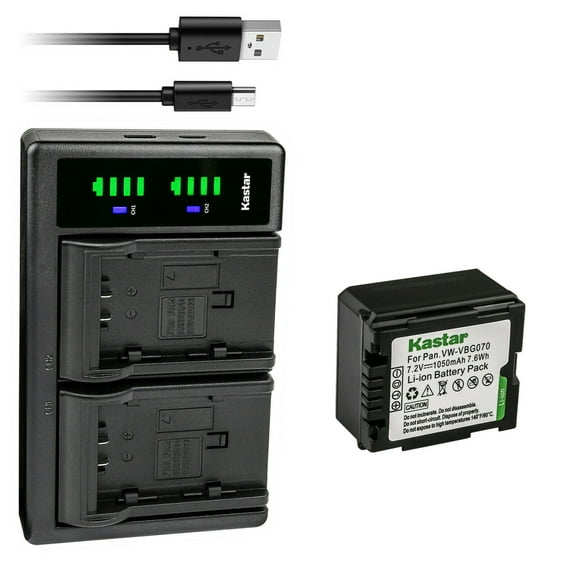 Kastar 1-Pack VW-VBG070 Battery and LTD2 USB Charger Replacement for Panasonic AG-HMC70U, AG-HMC73MC, AG-HMC80, AG-HMC83MC, AG-HMC150, AG-HMC151E, AG-HMC153MC, AG-HMC155, AG-HMR10, AG-HMR10E