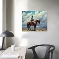 thumbnail image 3 of COMIO Western Cowboy Wall Art Canvas Prints, Old West Decor, Classic Texas Riding Horse Painting, Vintage Poster, Landscape Wall Pictures for Home Decor - Office Living Room, 3 of 4