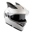 thumbnail image 5 of 1Storm Moto Modulaire Flip up Double Visière Casque Intégral Noir Mat Spoiler, 5 of 5