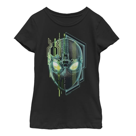 Girl's Marvel Spider-Man: Far From Home Techy Mask Graphic Tee Black Large