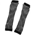thumbnail image 4 of 2 Paires Gants Longs Sans Doigts en Résille Néon Mode Jambe Manchette de Bras Tenue de Fête Déguisement pour Femmes Aguichant Beau Chauffe-Bras, Blanc, 4 of 7