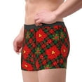 thumbnail image 2 of Sikiie Christmas Plaid Flower Print Men's Boxer Briefs, Elastic Waistband Boxer Briefs Leggings-XX-Large, 2 of 5