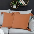 thumbnail image 2 of LR Home Sundry Solid Transitional Cotton Throw Pillows, Yam Orange, 20" x 20", Set of 2, 2 of 4