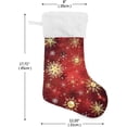 thumbnail image 2 of Coolnut Christmas Stockings Red Christmas Golden Snowflakes , 1 Pack 17.7" Xmas Fireplace Santa Socks Christmas Tree Hanging Stockings Decoration for Christmas Holiday Xmas Gift, 2 of 6