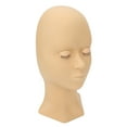 thumbnail image 2 of Cabeza de maniquí de pestañas, extensión de pestañas desmontable, práctica de maquillaje, molde de cabeza de silicona suave elástica con pestañas, tez de párpado doble, 2 of 14