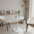 thumbnail image 4 of Table à Manger Ronde Moderne avec Plateau en Marbre Blanc Imprimé, Base en Métal, Table d'Appoint (Marbre Blanc + Hexagonal), 4 of 8
