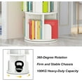 thumbnail image 5 of IDEALHOUSE Bookcases 3 Tier, White Wood Grain, 360° Rotating Tower Bookcase, Small Space Spiral Organizer for Bedroom, Living Room, 5 of 5