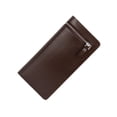 thumbnail image 2 of fastboy Men Long Wallet Simple Style Credit Card Holder Solid Color Purse Leather Handbag Phone Keys Multi-card Bag Large Capacity Coffee color, 2 of 9