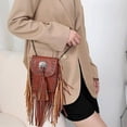 thumbnail image 4 of Crossbody Bags for Women, Shoulder Bag for Women, PU Leather Wear Resistant Waterproof Simple Fashionable Tassel Handbag with Riveter and Chain to Match All Kinds of Occasions, White, 4 of 7