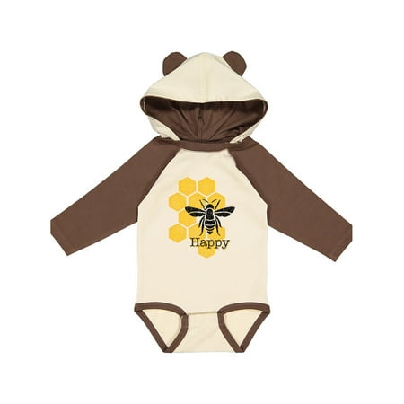 

Inktastic Honeycomb Bee Happy Gift Baby Boy or Baby Girl Long Sleeve Bodysuit