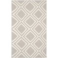 thumbnail image 2 of SAFAVIEH Dhurrie Winifred Geometric Diamonds Wool Area Rug, Grey/Ivory, 3' x 5', 2 of 5