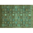 thumbnail image 1 of Ahgly Company Machine Washable Indoor Rectangle Abstract Turquoise Blue Modern Area Rugs, 2' x 3', 1 of 4