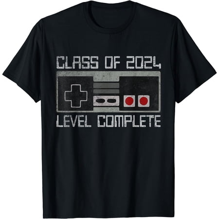 Class Of 2024 Level Complete Senior Graduation Gamer Grad T-Shirt