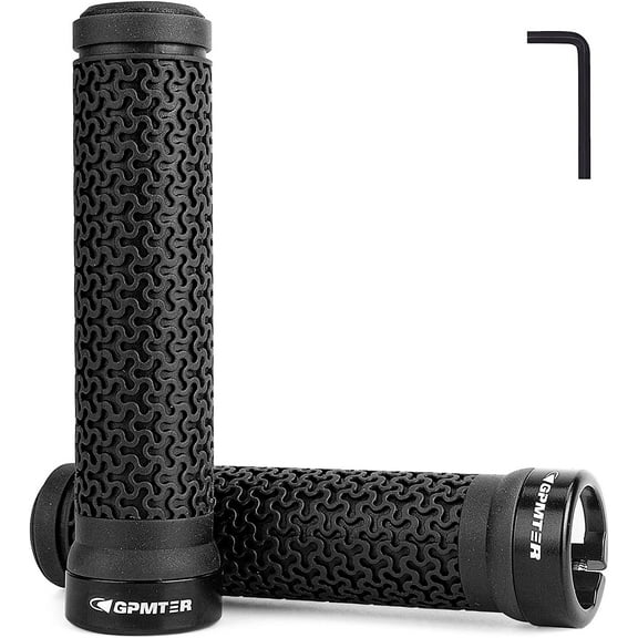 Bike Handlebar Grips, Single Lock on Bicycle Handle Bar, for BMX, Mountain, MTB, Beach Cruiser, Scooter, Folding Bike, Soft Non-Slip-Rubber Hand Grip Comfortable Ergonomic