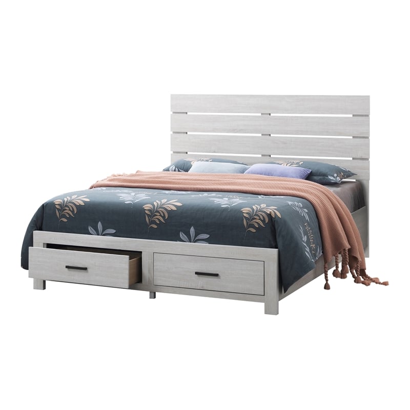Brantford 4-piece Queen Storage Bedroom Set Coastal White